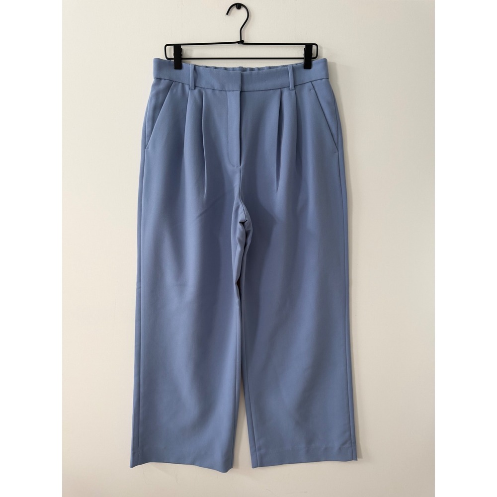 Abercrombie & Fitch Blue Wide Leg Pleated High Rise Trousers Size 31 / 12S